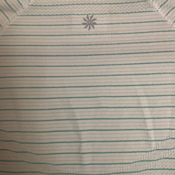 Athleta Green Striped T-Shirt Size XS - Picture 3 of 7